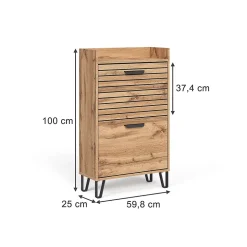Vicco Le basculeur à chaussures Chêne Wotan 59.8x100cm avec 2 compartiments
