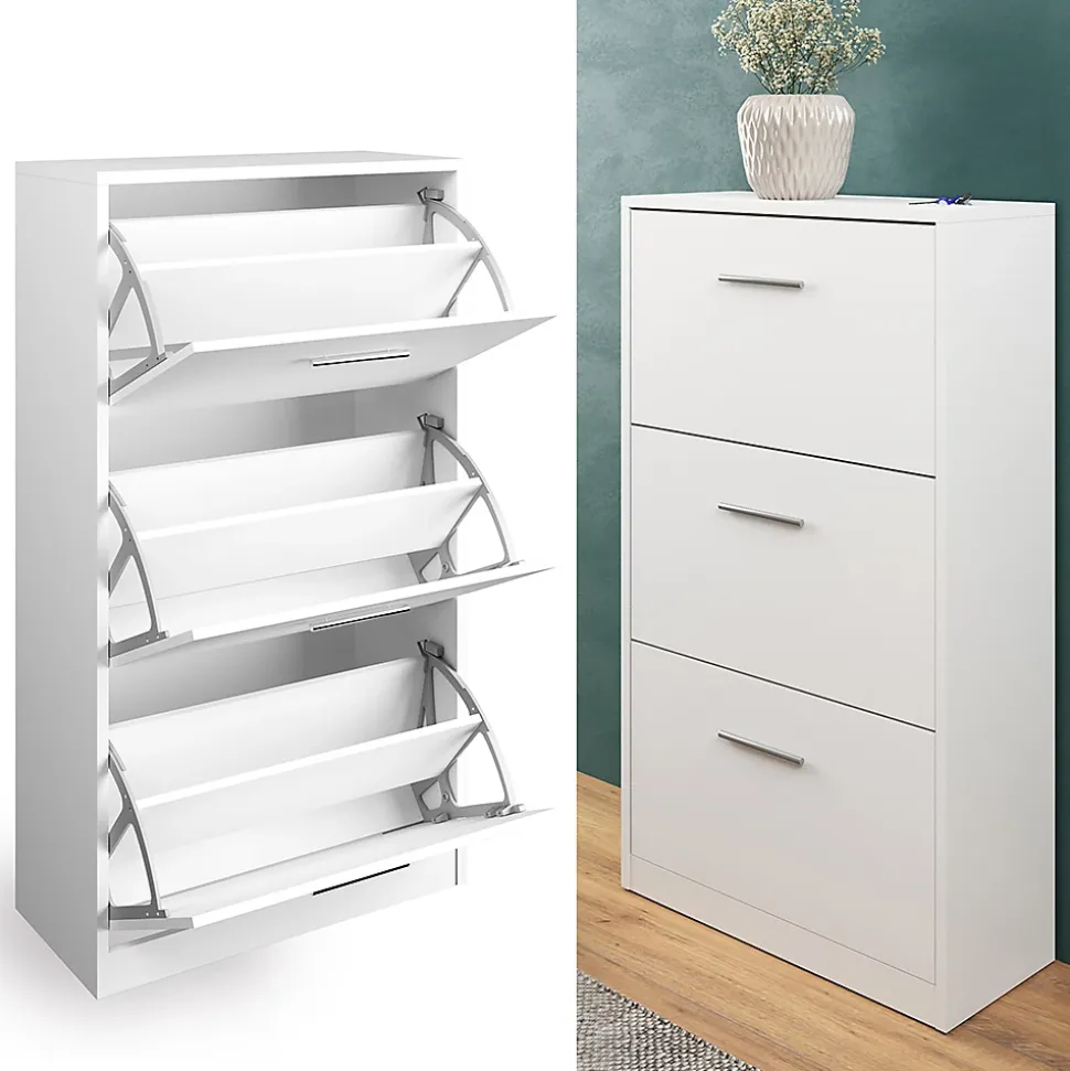 Vicco Meuble à chaussure Blanc 59x105cm