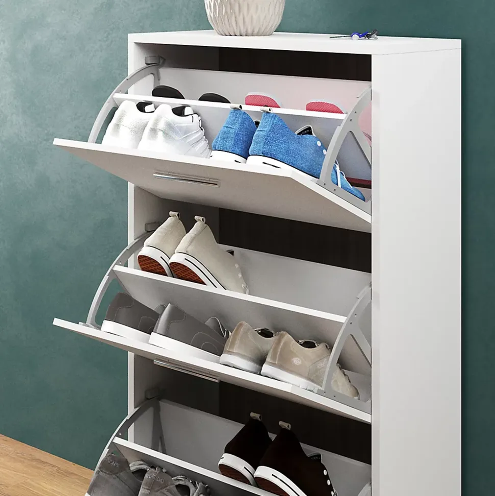 Vicco Meuble à chaussure Blanc 59x105cm