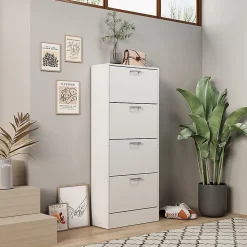 Vicco Meuble à chaussure Blanc 63x150cm
