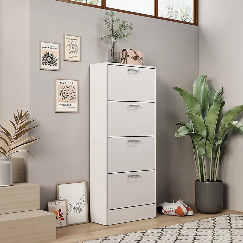 Vicco Meuble à chaussure Blanc 63x150cm
