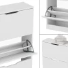Vicco Meuble à chaussure Blanc 59x137cm avec 4 tiroirs rabattables