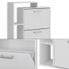 Vicco Meuble à chaussure Blanc 80x128.3cm avec 3 compartiments