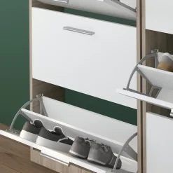 Vicco Meuble à chaussure Blanc/Sonoma 59x169.5cm