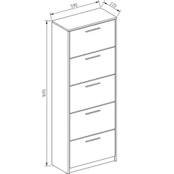 Vicco Meuble à chaussure Blanc/Sonoma 59x169.5cm