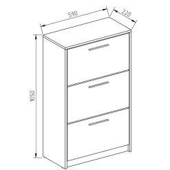 Vicco Meuble à chaussure Blanc Haute brillance 59x105cm