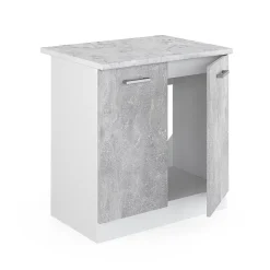Vicco Meuble bas pour lévier Béton 80cm avec portes, avec PT