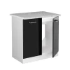 Vicco Meuble bas pour lévier Noir Haute brillance 80cm avec portes, avec PT