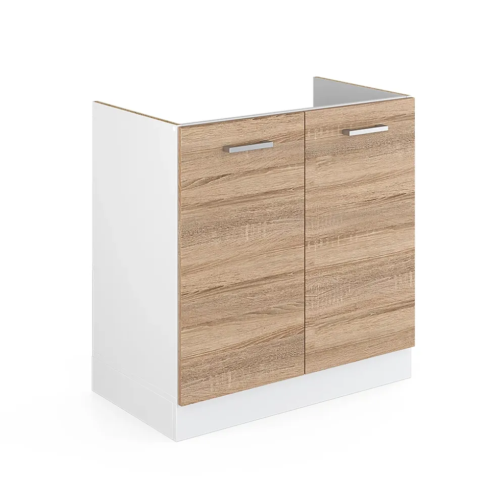 Vicco Meuble bas pour lévier Sonoma 80cm avec portes, sans PT