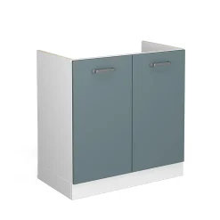 Vicco Meuble bas pour lévier Bleu-gris 80cm avec portes, sans PT