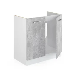 Vicco Meuble bas pour lévier Béton 80cm avec portes, sans PT