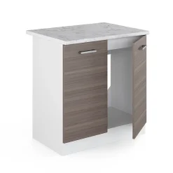 Vicco Meuble bas pour lévier Gris 80cm avec portes, avec PT