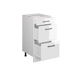 Vicco Meuble bas universel Blanc Haute brillance 40cm avec tiroirs