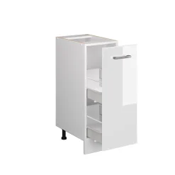 Vicco Meuble bas universel Blanc Haute brillance 30cm avec porte, sans PT
