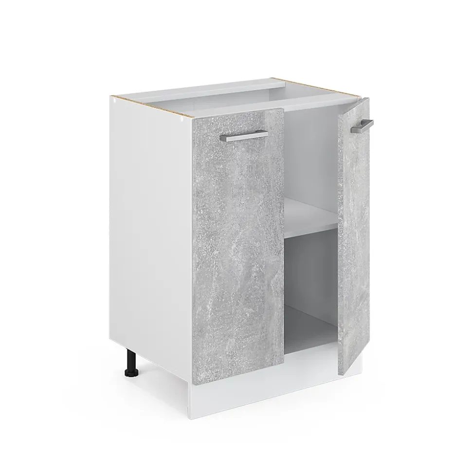 Vicco Meuble bas universel Béton 60cm avec portes, sans PT