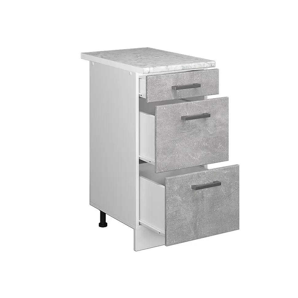 Vicco Meuble bas universel Béton 40cm avec tiroirs