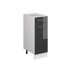 Vicco Meuble bas universel Anthracite Haute brillance 30cm avec tiroir, sans PT