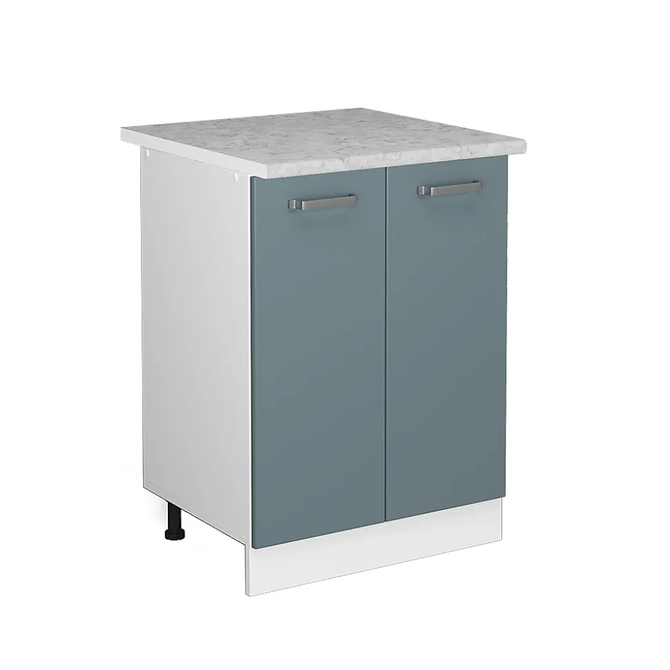 Vicco Meuble bas universel Bleu-gris 60cm avec portes, avec PT