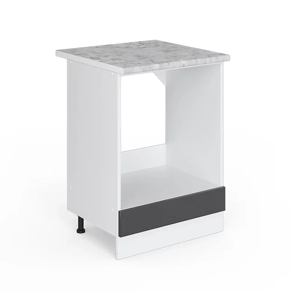 Vicco Meuble bas universel Anthracite Haute brillance 60cm avec grande niche, avec PT