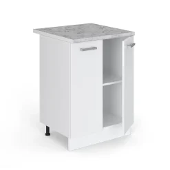 Vicco Meuble bas universel Blanc Haute brillance 60cm avec portes, avec PT