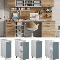 Vicco Meuble bas universel Bleu-gris 30cm avec porte, avec PT