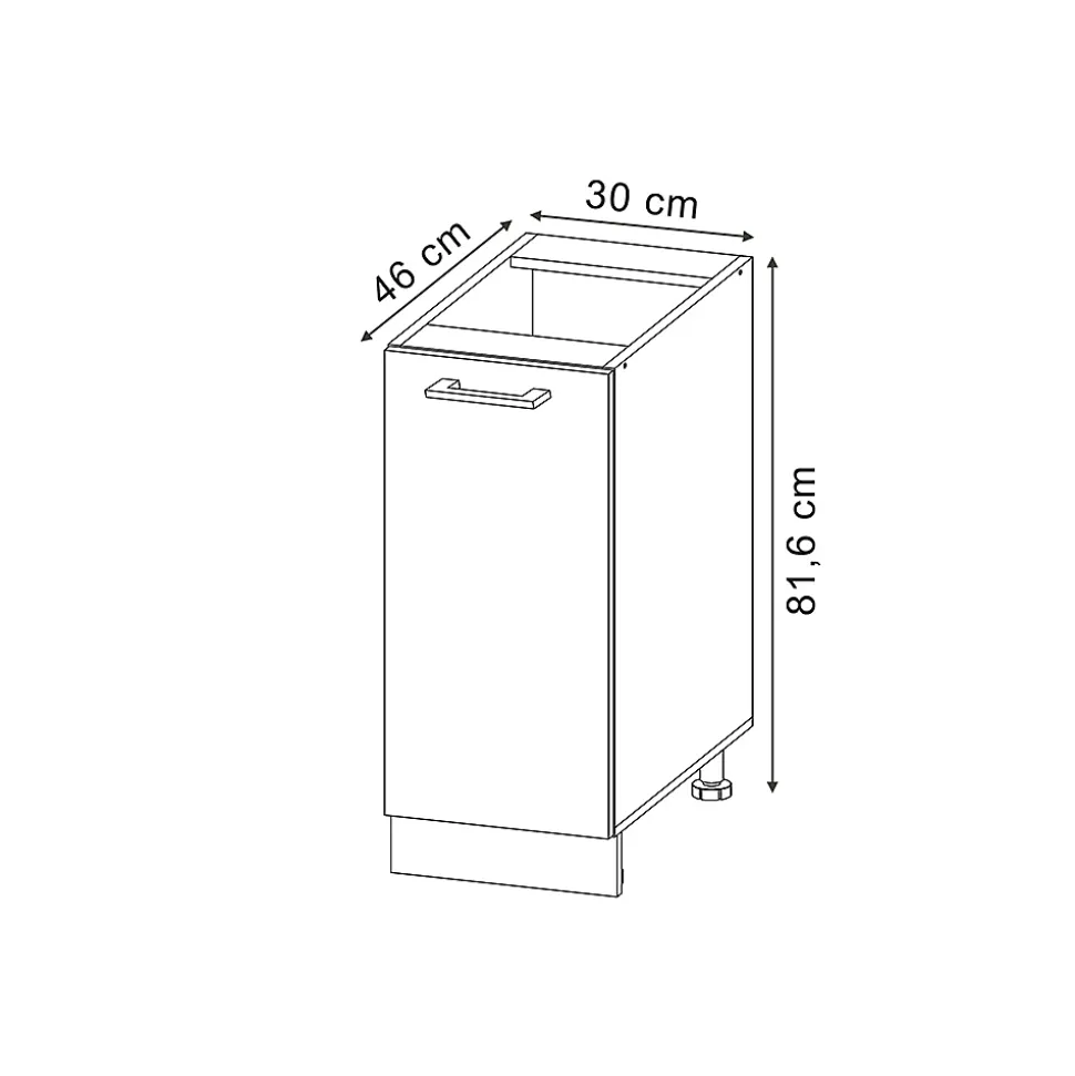 Vicco Meuble bas universel Bleu-gris 30cm avec porte, avec PT