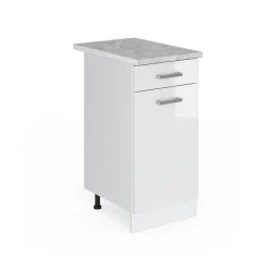 Vicco Meuble bas universel Blanc Haute brillance 40cm avec tiroir, avec PT
