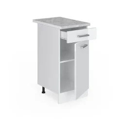 Vicco Meuble bas universel Blanc Haute brillance 40cm avec tiroir, avec PT