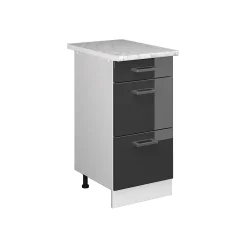 Vicco Meuble bas universel Anthracite Haute brillance 40cm avec tiroirs