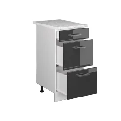 Vicco Meuble bas universel Anthracite Haute brillance 40cm avec tiroirs