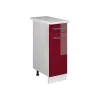 Vicco Meuble bas universel Rouge bordeaux Haute brillance 30cm avec tiroir, avec PT