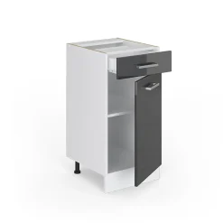 Vicco Meuble bas universel Anthracite Haute brillance 40cm avec tiroir, sans PT