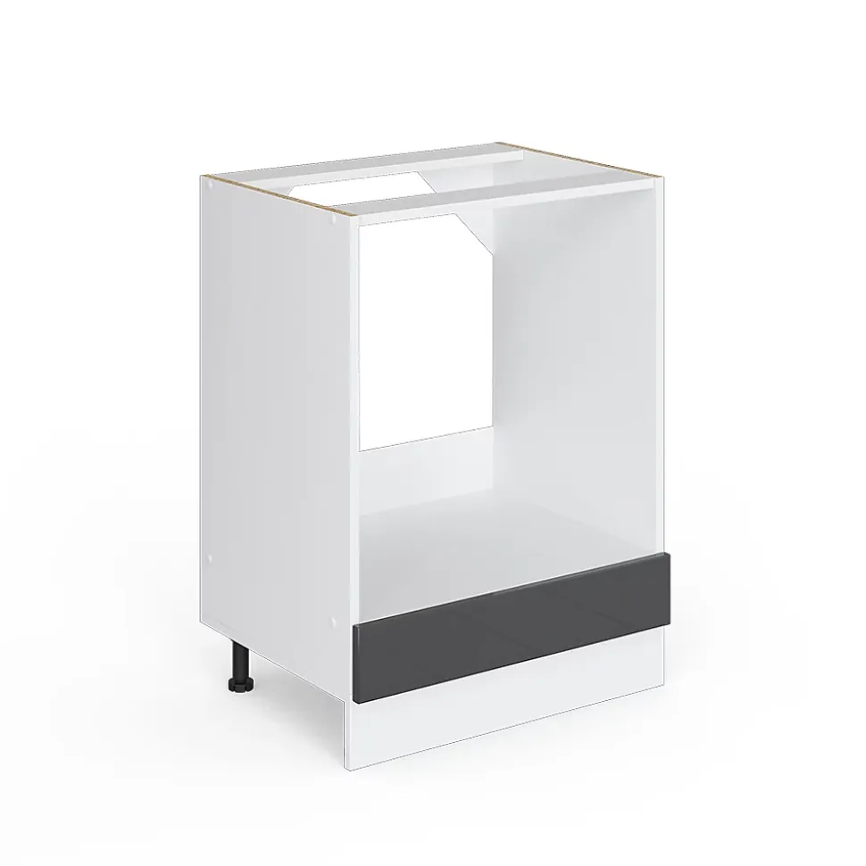 Vicco Meuble bas universel Anthracite Haute brillance 60cm avec grande niche, sans PT