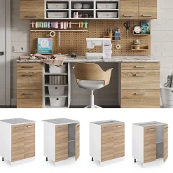 Vicco Meuble bas universel Sonoma 60cm avec portes, sans PT