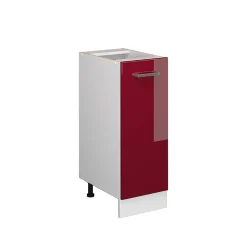 Vicco Meuble bas universel Rouge bordeaux Haute brillance 30cm avec porte, sans PT