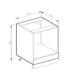 Vicco Meuble bas universel Blanc Haute brillance 60cm avec grande niche, avec PT