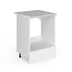 Vicco Meuble bas universel Blanc Haute brillance 60cm avec grande niche, avec PT