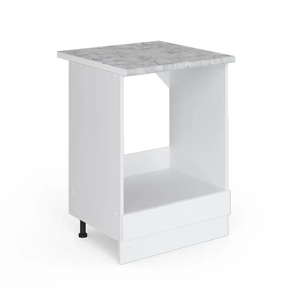 Vicco Meuble bas universel Blanc Haute brillance 60cm avec grande niche, avec PT