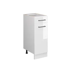 Vicco Meuble bas universel Blanc Haute brillance 30cm avec tiroir, sans PT