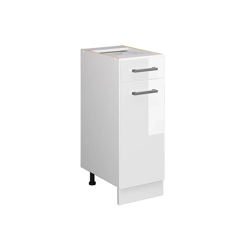 Vicco Meuble bas universel Blanc Haute brillance 30cm avec tiroir, sans PT