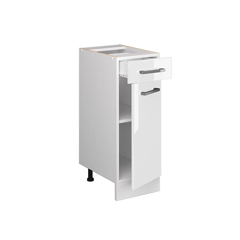 Vicco Meuble bas universel Blanc Haute brillance 30cm avec tiroir, sans PT