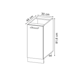 Vicco Meuble bas universel Béton 30cm avec porte, sans PT