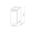Vicco Meuble bas universel Sonoma 30cm avec porte, avec PT