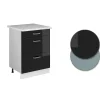 Vicco Meuble bas universel Noir Haute brillance 60cm avec tiroirs