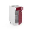 Vicco Meuble bas universel Rouge bordeaux Haute brillance 40cm avec tiroir, sans PT