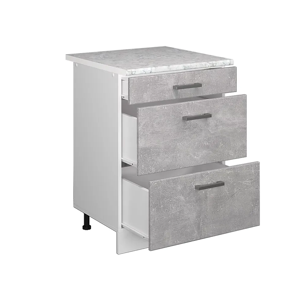Vicco Meuble bas universel Béton 60cm avec tiroirs