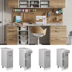Vicco Meuble bas universel Béton 30cm avec tiroir, avec PT