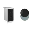 Vicco Meuble bas universel Noir Haute brillance 40cm avec tiroirs