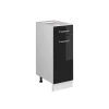 Vicco Meuble bas universel Noir Haute brillance 30cm avec tiroir, sans PT