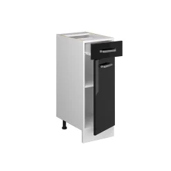 Vicco Meuble bas universel Noir Haute brillance 30cm avec tiroir, sans PT